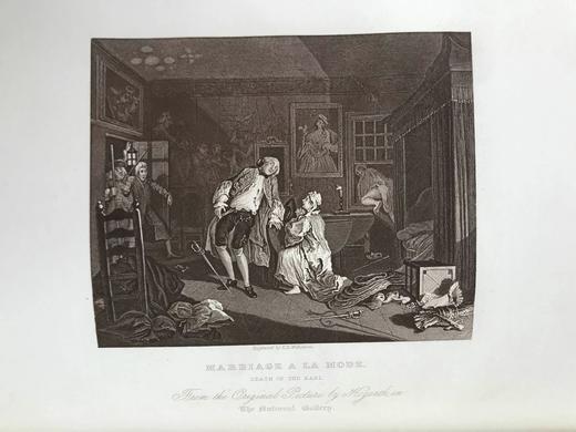 31.5*24cm！约19世纪后期 威廉·荷加斯画集（全2卷分6册） 150幅版画插图 漆布精装大16开 商品图3