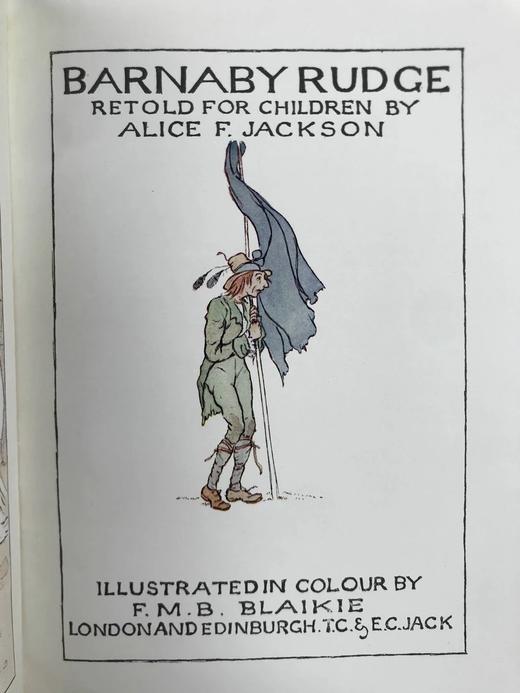 约20世纪早期 狄更斯《巴纳比·拉奇》儿童版 8幅彩色插图 漆布精装32开 商品图3