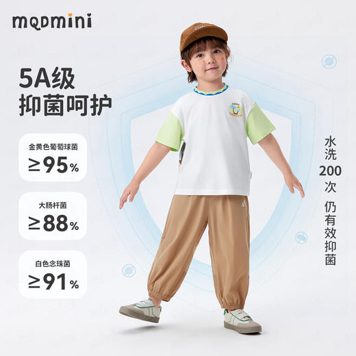 【90-140】【MQDmini】男女童夏季短袖t恤儿童圆领印花撞色上衣 商品图4