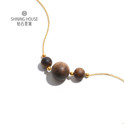 【钜惠价】【沉香黄金】钻石世家  祈愿系列·古韵鎏金项链 足金沉香项链 足金沉香手链 古韵沉香与华贵黄金碰撞组合 汇聚非遗之美【黄金产品不支持无理由退换货】预计3-5天发货 商品图1