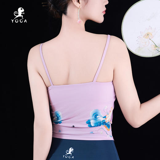 【现货秒发】壁虎瑜伽【墨韵莲心-上衣】限量款印花瑜伽上衣【可拆卸胸垫】（标准码） 商品图2