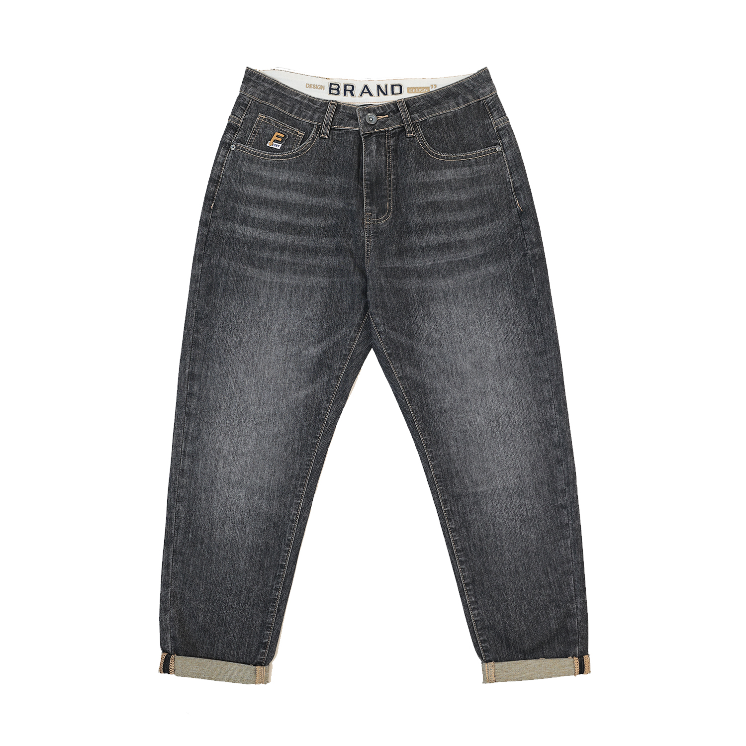 半身缘男裤 夏季舒适合体青春活力袋绣花牛仔裤252101U10103758