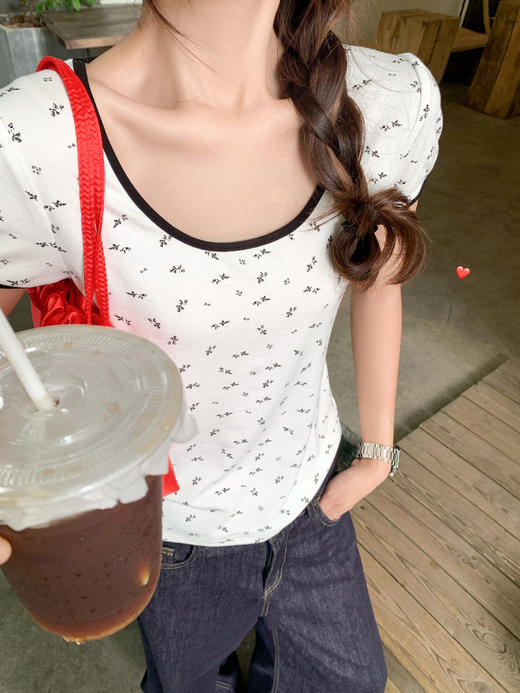 <曾小咸推荐>碎花修身圆领短袖 日常89.99/件 立减40 秒杀49.99/件！！ 商品图5