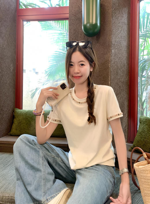 【129元任选2件】现货！立体贝壳刺绣短袖T恤 商品图5