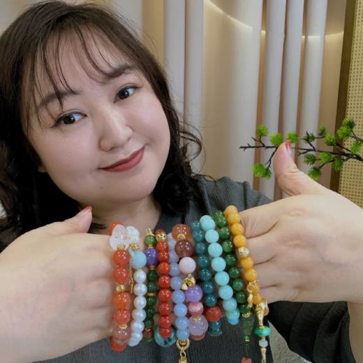 自留&赠人【珠宝  手串&项链】开证书，蓝水翡翠产地：危地马拉 蜜蜡：俄料 碧玉：巴基斯坦❤️南红、胶花喜庆、吉祥，💛蜜蜡聚财纳福，珍珠纯洁高雅。💚翡翠、碧玉富贵长寿。【定制款 非产品问题不退换】 商品图0