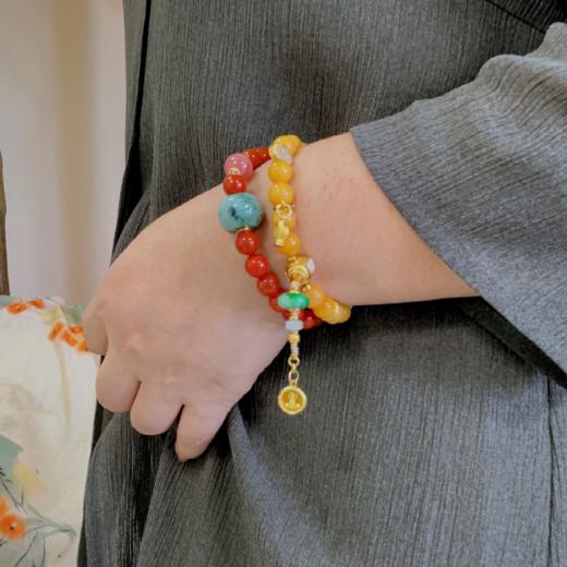 自留&赠人【珠宝  手串&项链】开证书，蓝水翡翠产地：危地马拉 蜜蜡：俄料 碧玉：巴基斯坦❤️南红、胶花喜庆、吉祥，💛蜜蜡聚财纳福，珍珠纯洁高雅。💚翡翠、碧玉富贵长寿。【定制款 非产品问题不退换】 商品图3