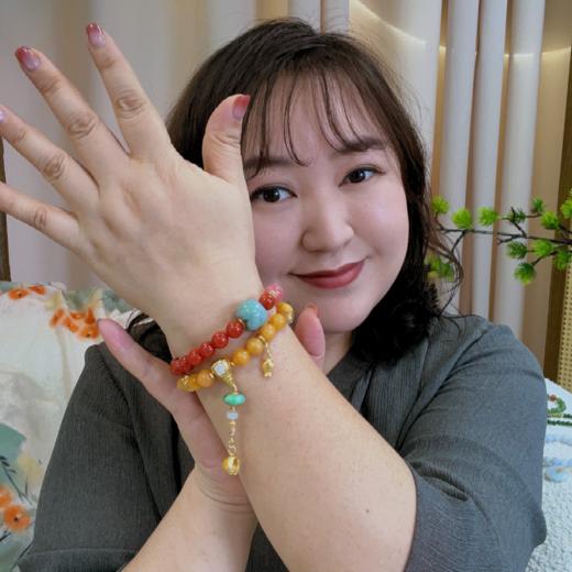 自留&赠人【珠宝  手串&项链】开证书，蓝水翡翠产地：危地马拉 蜜蜡：俄料 碧玉：巴基斯坦❤️南红、胶花喜庆、吉祥，💛蜜蜡聚财纳福，珍珠纯洁高雅。💚翡翠、碧玉富贵长寿。【定制款 非产品问题不退换】 商品图1