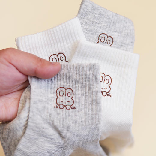 【6双6折】女士春夏网面休闲袜纯色印花薄款运动袜中短筒女袜【2双装 2512101】 商品图1