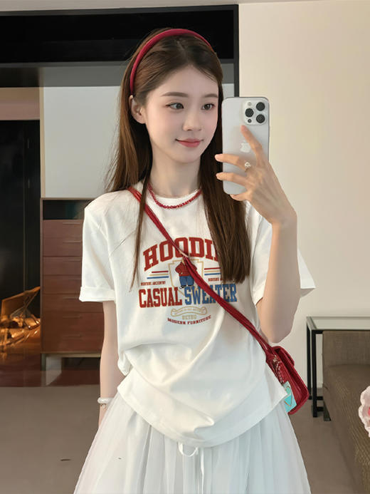 出口转内销🔥韩国订单 【新升级透气纯棉💯印花T恤】  🔥⁡比普通款更具吸睛效果，‪灵动趣味更出片 版型包容藏肉⚠秒变纸片人 商品图4