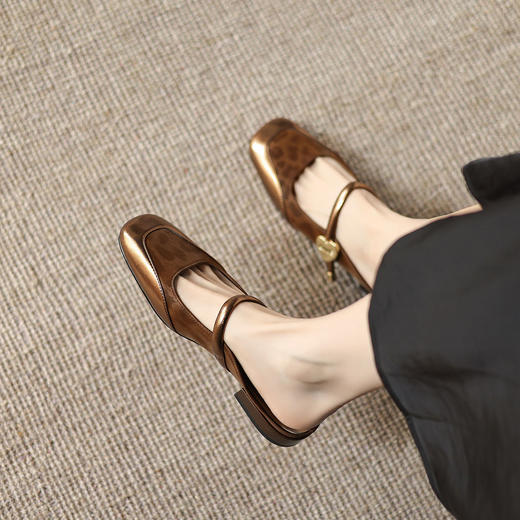 阿么手工女鞋羊皮包头半拖外穿2025新款百搭穆勒鞋夏季配裙子2CM 商品图4
