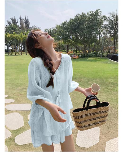 ✨真的很难拒绝波西米亚风啊巨出片❗ 【天丝波西米亚度假风套装】整套版型宽松，遮胯显瘦，妥妥的梨形身材救星！ 商品图8