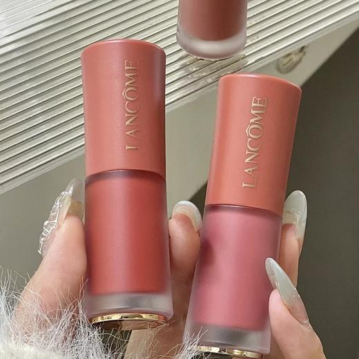 【兰蔻菁纯柔雾哑光唇釉套盒】3ml*2支 正装用不完，中样刚刚好~ 日常素颜涂显得特别白净~ 275#白桃乌龙奶茶196#半透裸砂胡萝卜橘 商品图1