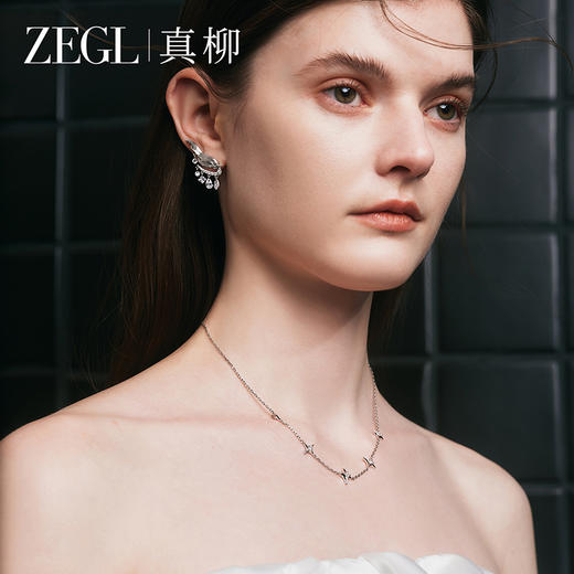 ZEGL真柳设计师星羽系列羽毛耳环女新款爆款耳钉高级轻奢流苏耳饰 商品图4