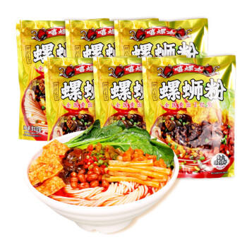 嘻螺会浓汤鲜香螺蛳粉广西柳州特产螺狮粉速食米线米粉310g*6袋水煮型 /粮油调味 /方便食品 /螺蛳粉 商品图0
