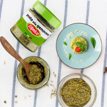 阿米可意大利进口罗勒酱意粉意面酱130g 意大利面青酱披萨面包调味酱 /粮油调味 /调味品 /西式酱料 商品图4