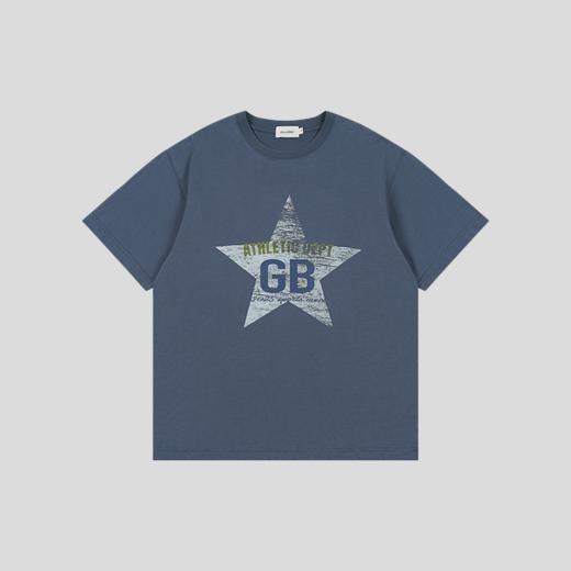 GOODBAI athletic GB 星星logo水洗印花圆领oversize短袖T恤 商品图4