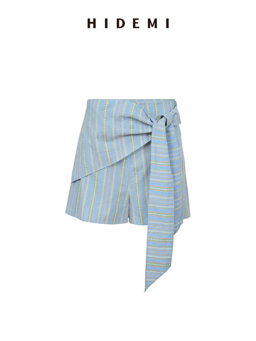 HIDEMI 度假系列艺术刺绣面料不规则荡领设计感优雅气质上衣短裤长裤套装 商品图11