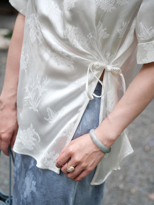 盛唐牡丹| 梅兰竹菊冠乐绉短袖上衣 商品图2