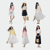 【严选】诗凡黎白色法式浪漫A字半身裙2025夏新款藏青流行显瘦温柔仙女裙7G5140701 商品缩略图1