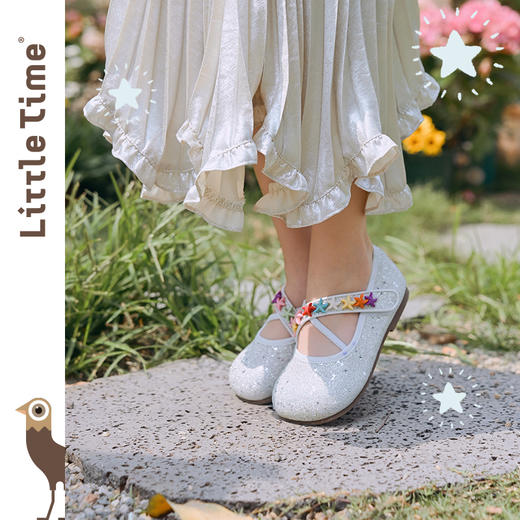 littletime女童鞋2025春新款儿童洋气时尚海洋星空公主鞋水晶鞋 商品图4