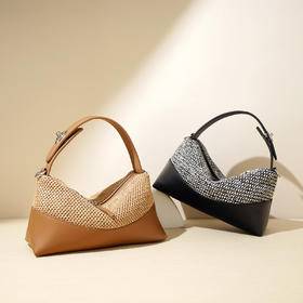 【预售3天】2025高级新款包时尚潮流女包编织包饺子手提单肩斜挎包W2913