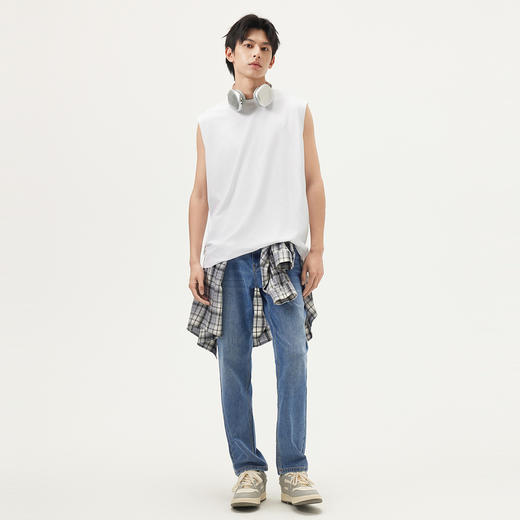 gxg.jeans男装 多色个性刺绣宽松圆领无袖背心男 25年夏热卖 商品图3