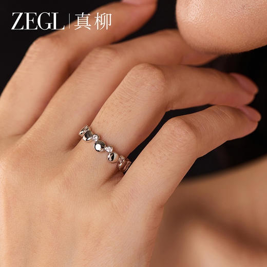 ZEGL设计师粼光系列圆形锆石戒指女小众设计轻奢时尚开口食指戒 商品图2