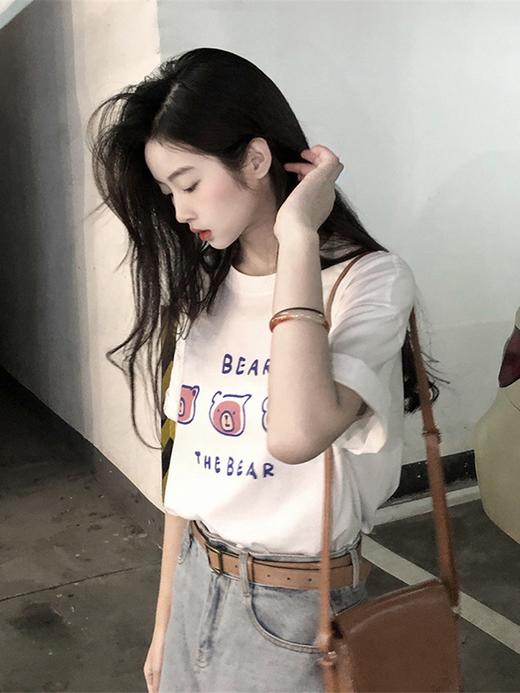 出口转内销🔥韩国订单 【新升级透气纯棉💯印花T恤】  🔥⁡比普通款更具吸睛效果，‪灵动趣味更出片 版型包容藏肉⚠秒变纸片人 商品图6
