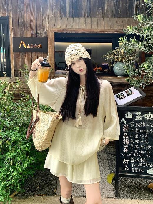 ✨真的很难拒绝波西米亚风啊巨出片❗ 【天丝波西米亚度假风套装】整套版型宽松，遮胯显瘦，妥妥的梨形身材救星！ 商品图1