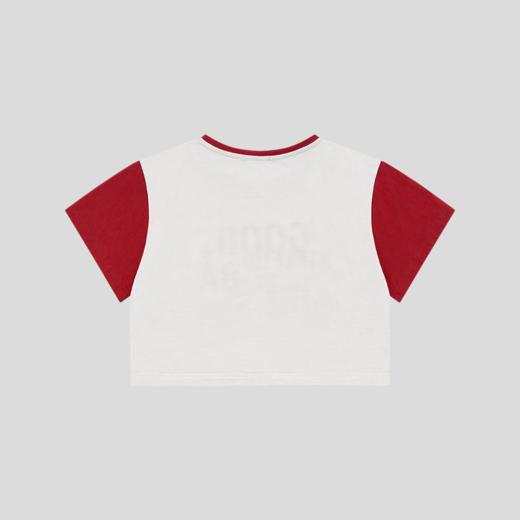 GOODBAI 23 GIRLS athletic印花圆领撞色短款宽松短袖T恤 商品图4