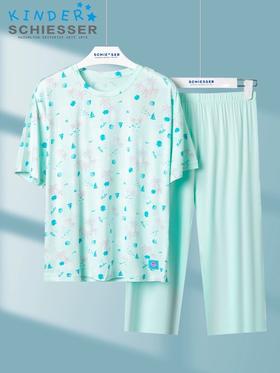 【夏日海洋莫代尔】SCHIESSER德国舒雅女童夏日海洋系列莫代尔面料短袖七分裤家居套装3F/24344H