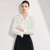 IWY/气质飘带杏色衬衫女休闲宽松设计感西装内搭简约百搭衬衣24B575 商品缩略图3