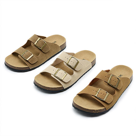 西遇平底勃肯凉拖鞋女新款夏季外穿一字拖鞋森系复古凉鞋D1546945 商品图4