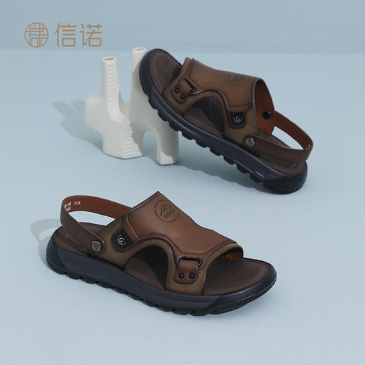 信诺软底舒适沙滩鞋男2025夏季新款休闲轻便外穿凉鞋中老年爸爸鞋N5L115-36 商品图3