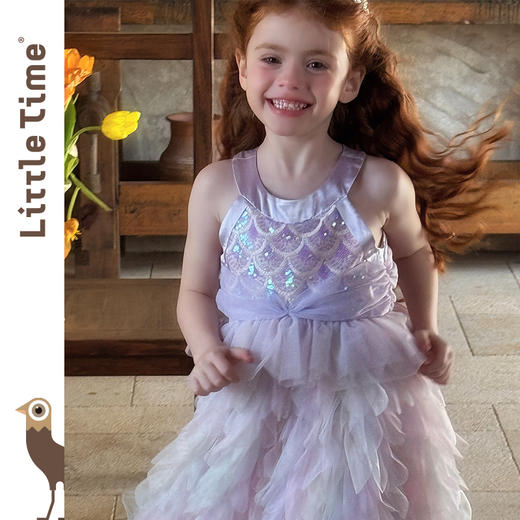 Little time女童连衣裙2025春夏新款儿童洋气时尚美人鱼公主裙 商品图2