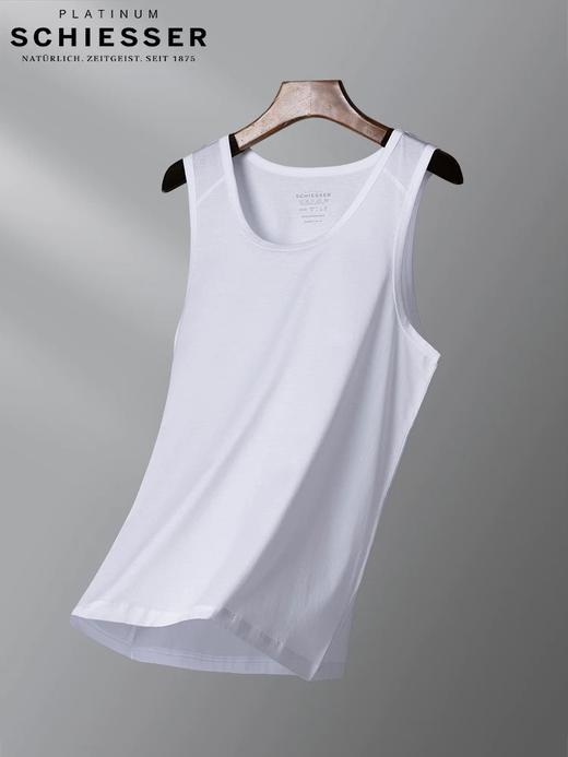 SCHIESSER德国舒雅高端铂雅男士100%埃及丝光棉棉100S圆领背心95/24845V 商品图0