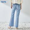 NUTS夏季新品浅色时尚开叉百搭水洗牛仔长裤321113222 商品缩略图4