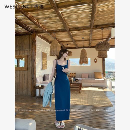西遇吊带连衣裙女新款宽肩带修身纯欲包臀后妈裙长裙SS150094/SS150229 商品图2