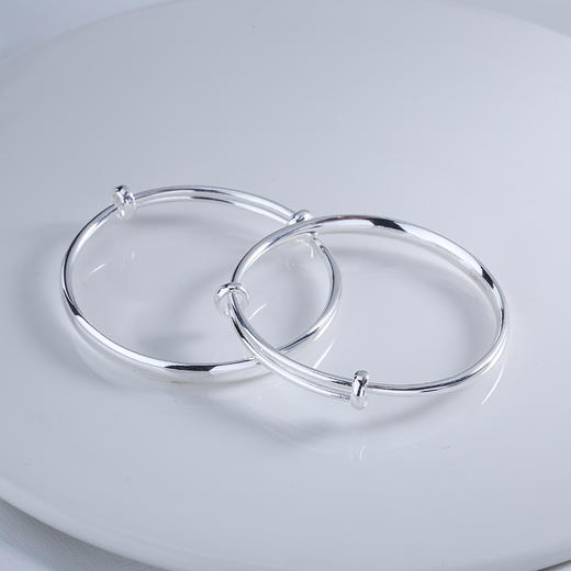 【宏艺珠宝】儿童光圈推拉手镯·足银手镯 商品图2