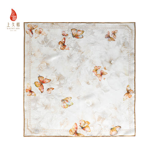 SAINTJOY/上久楷礼盒  蝶花曦黄色 发带SPS24F10  伞SPS24L14 真丝方巾FJS24047 商品图7