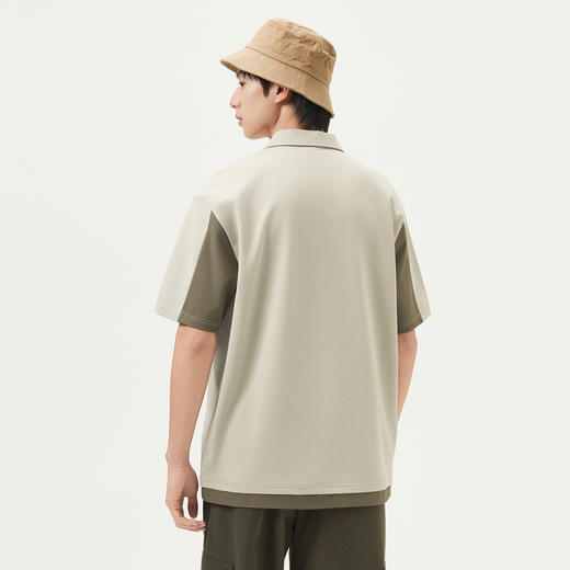 gxg.jeans男装 双色拼接设计字母绣花休闲短袖POLO衫男 25夏热卖 商品图2