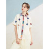 两三事 花枝蔓延 2025夏季新款文艺风印花布拼接绣花短袖衬衫女 商品缩略图1