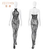 霏慕 蛇来运转透视提花连身网袜ZY20 商品缩略图6