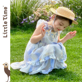 littletime女童连衣裙2025夏新款儿童洋气时尚印花无袖背心公主裙