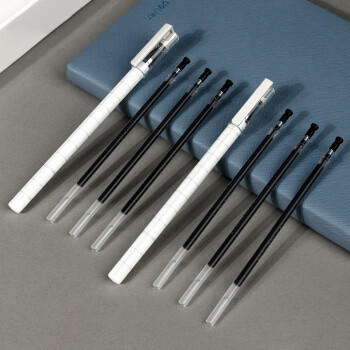 得力（deli）拔帽中性笔笔芯替芯 0.5mm子弹头水笔签字笔替芯 6600/34567/Q7适用 黑色20支/盒6916 商品图4