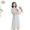 佐尔美夏季新款新中式国风时尚气质桑蚕丝短袖连衣裙女M42LS98 商品缩略图1