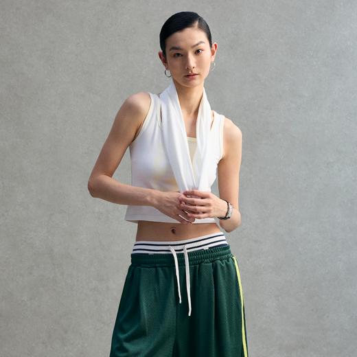 GOODBAI 23编号logo印花低圆领紧身内搭背心 商品图0