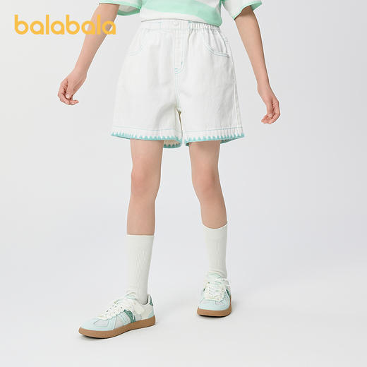 【商场同款】巴拉巴拉儿童牛仔短裤女童2025夏装新款大童裤子纯棉 商品图0