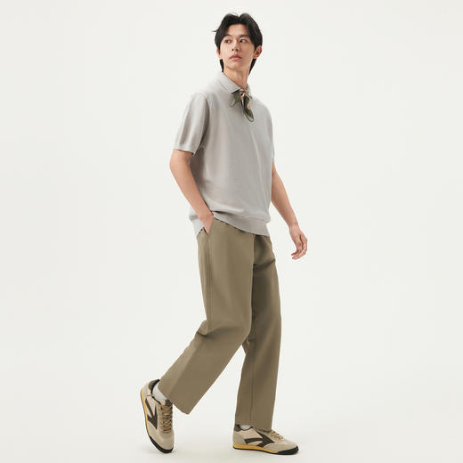 gxg.jeans男装 杏色毛织肌理简约短袖翻领POLO衫 25年夏季热卖 商品图3