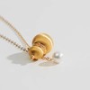 礼兰 S925银项链18K金淡水珍珠葫芦吊坠4-5mm 商品缩略图1